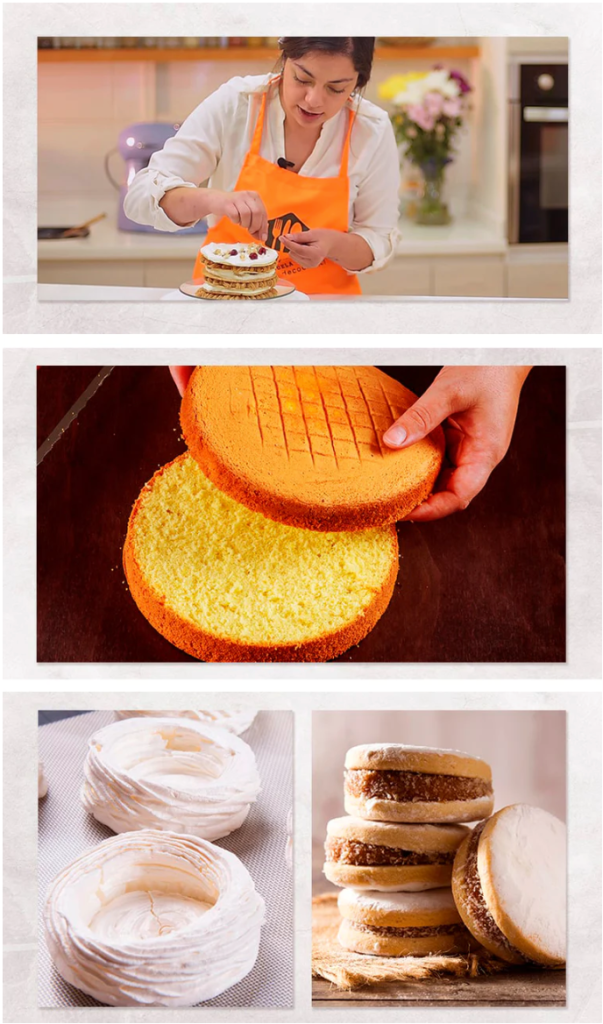 Montaje de pastelería elegante